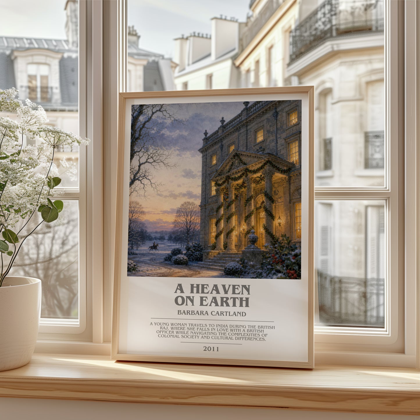 A Heaven On Earth bookish poster colour and style options – Barbara Cartland book art