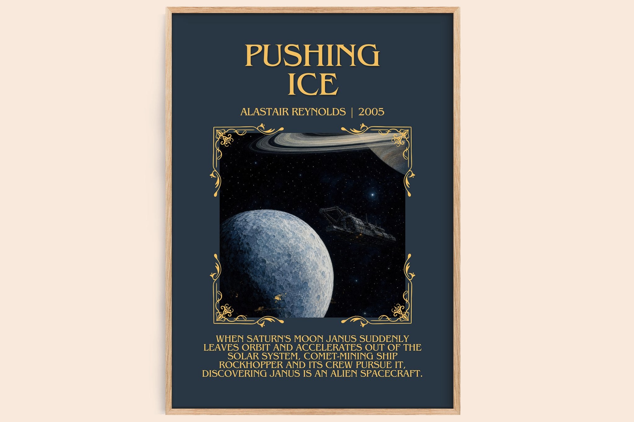 Pushing Ice Minimalist Book Poster by Alastair Reynolds
