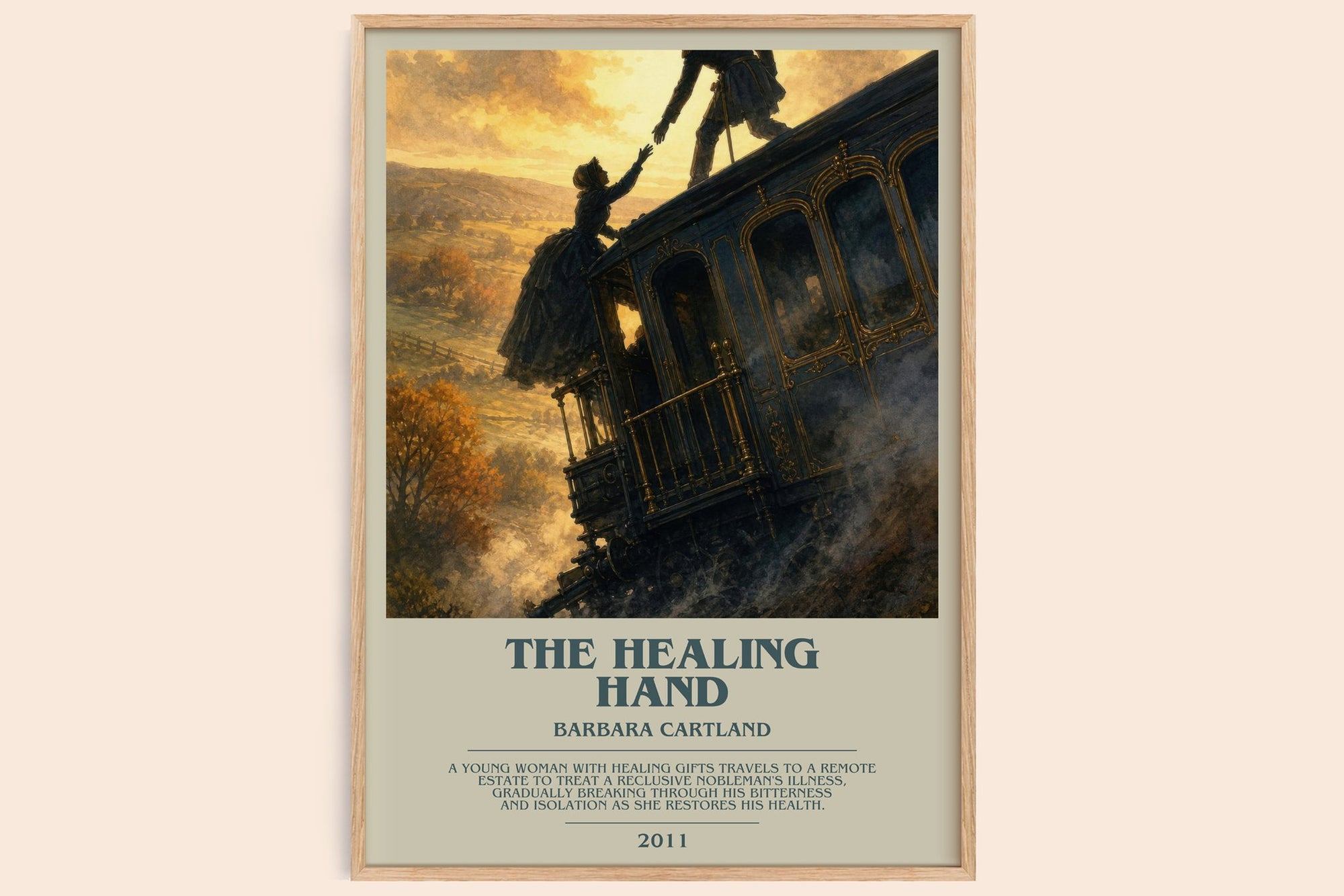 The Healing Hand bookish book poster by Barbara Cartland – framed literary art print