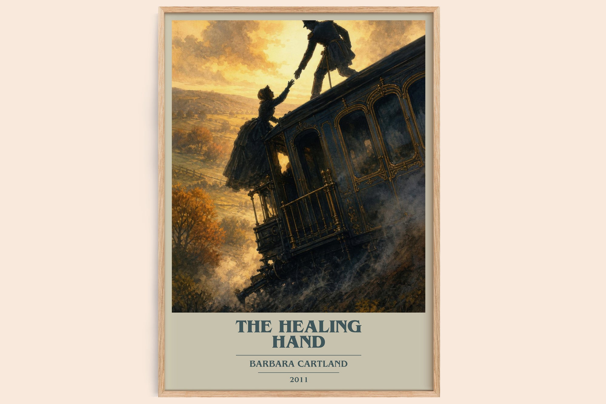 The Healing Hand book cover book poster by Barbara Cartland – framed literary art print