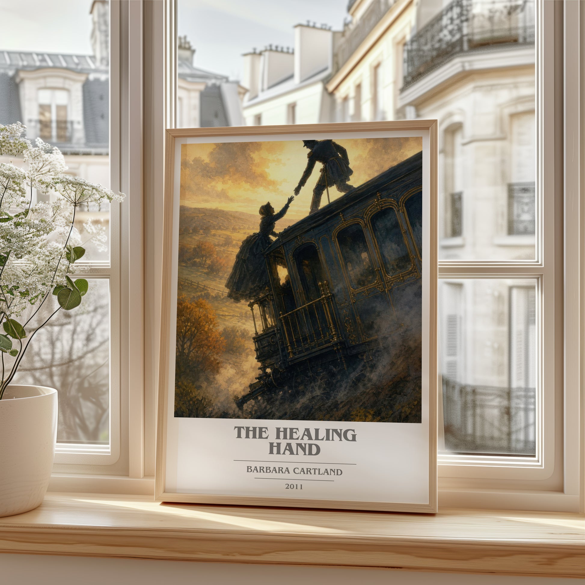 The Healing Hand book cover poster colour and style options – Barbara Cartland book art