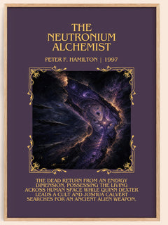 The Neutronium Alchemist Minimalist Book Poster by Peter F. Hamilton – book poster