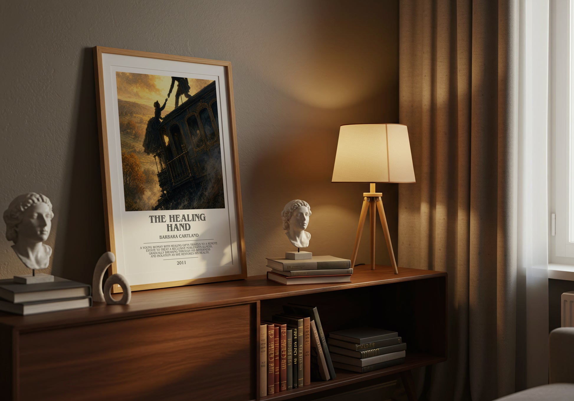 The Healing Hand bookish book poster framed on wall – romance wall art