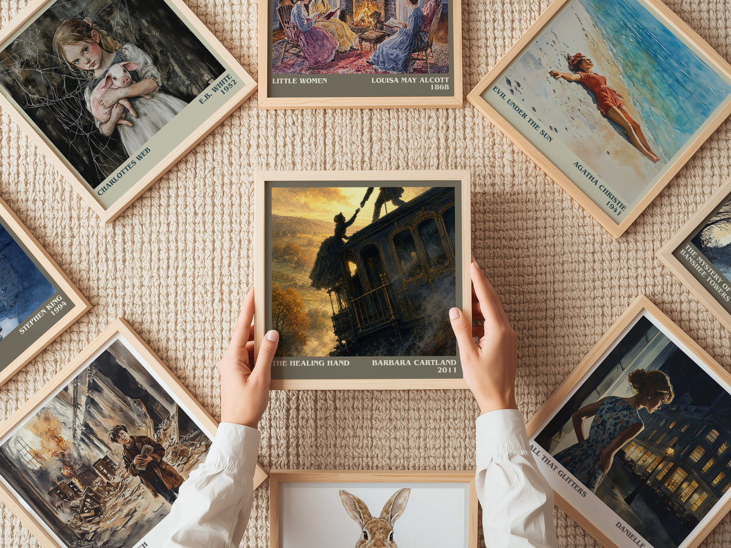 The Healing Hand literary book poster framed on wall – romance wall art