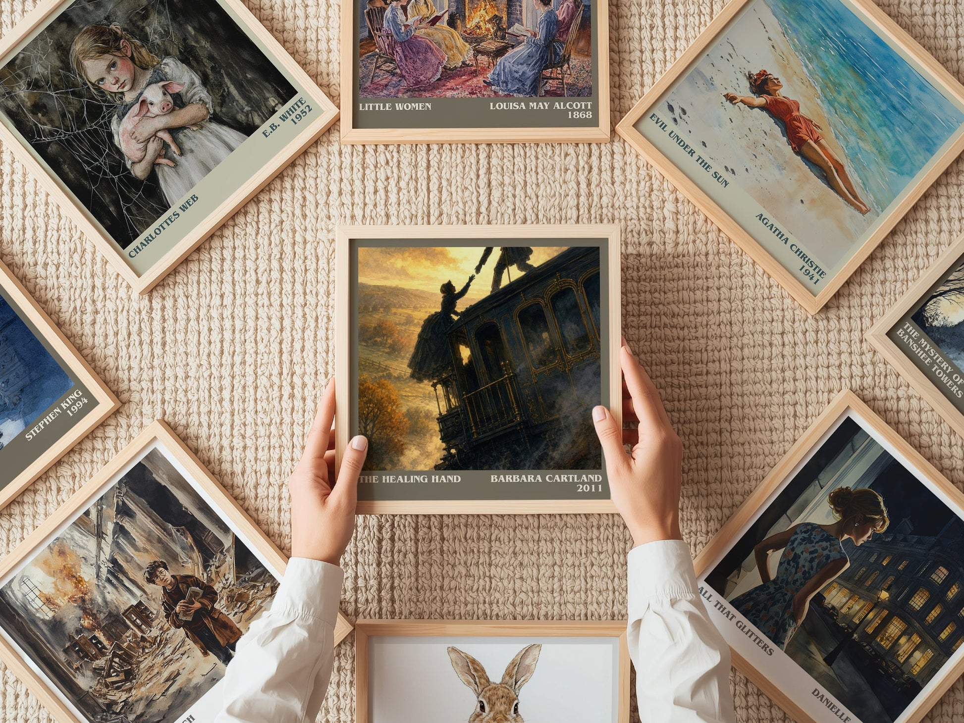 The Healing Hand literary book poster framed on wall – romance wall art