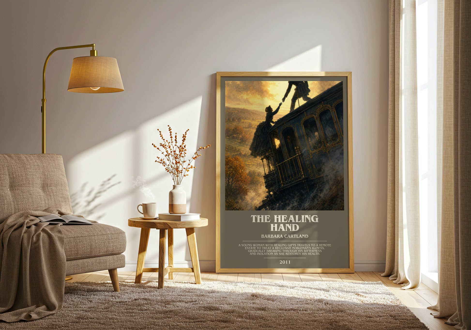 The Healing Hand bookish print on bookshelf – Barbara Cartland fan gift