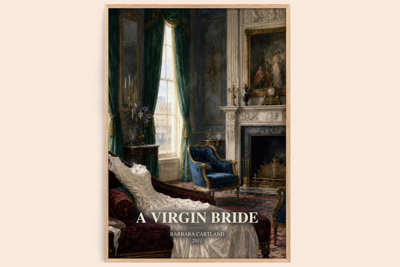 A Virgin Bride watercolour book poster by Barbara Cartland – framed literary art print