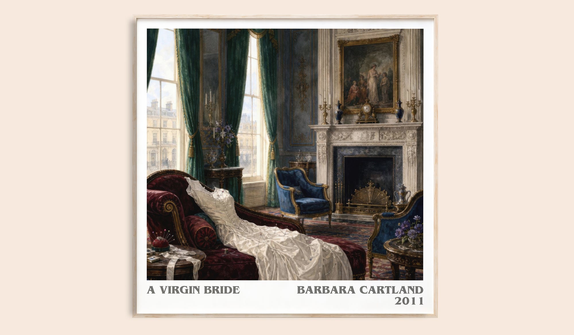 A Virgin Bride literary book poster by Barbara Cartland – framed literary art print