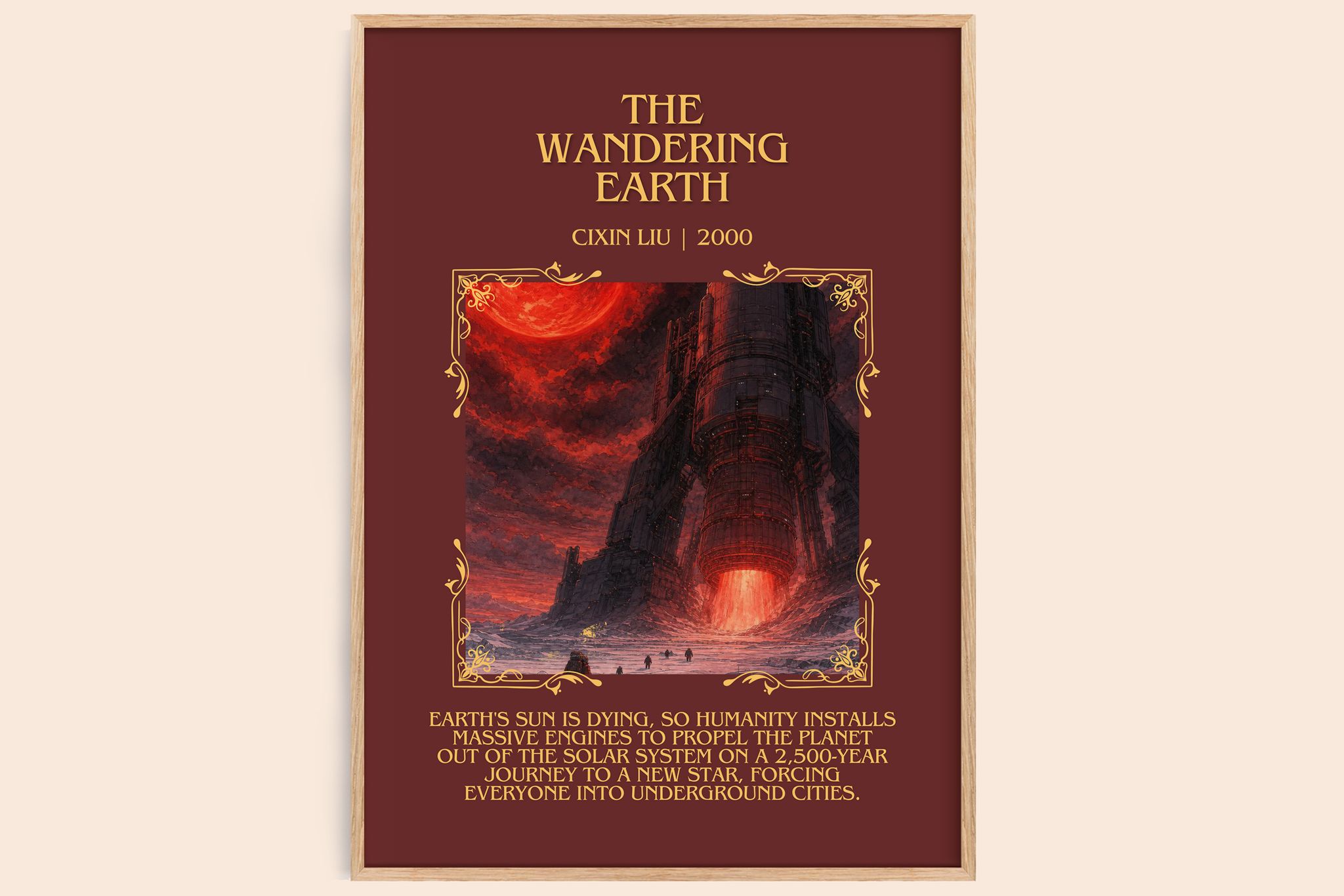 The Wandering Earth Minimalist Book Poster by Cixin Liu