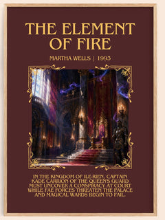 The Element of Fire Minimalist Book Poster by Martha Wells – image 1