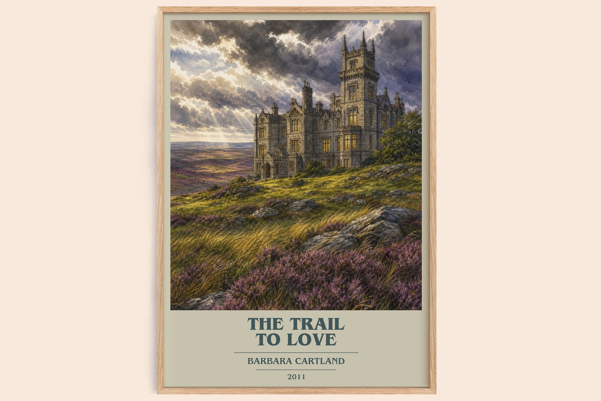 The Trail To Love book cover book poster by Barbara Cartland – framed literary art print