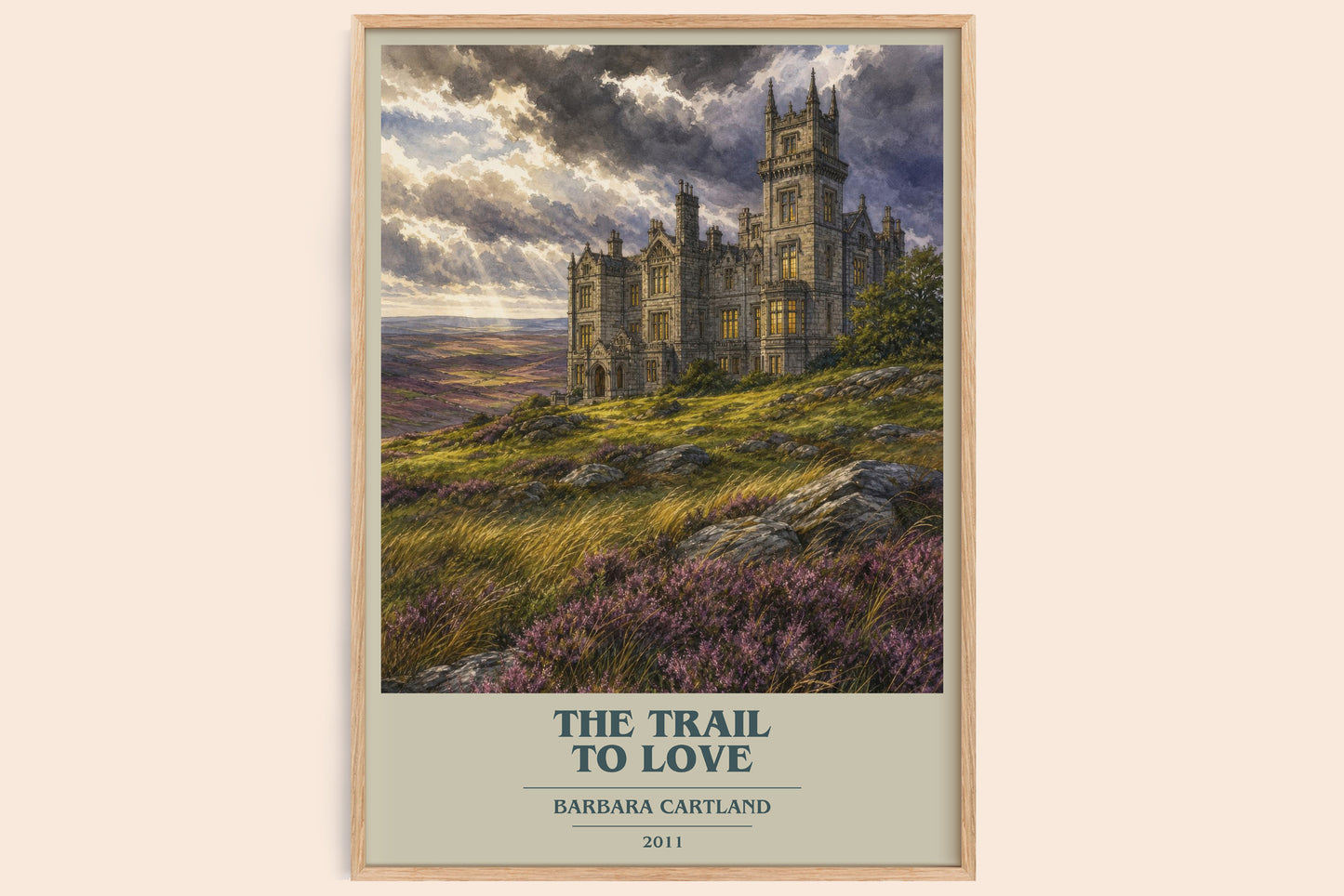 The Trail To Love book cover book poster by Barbara Cartland – framed literary art print