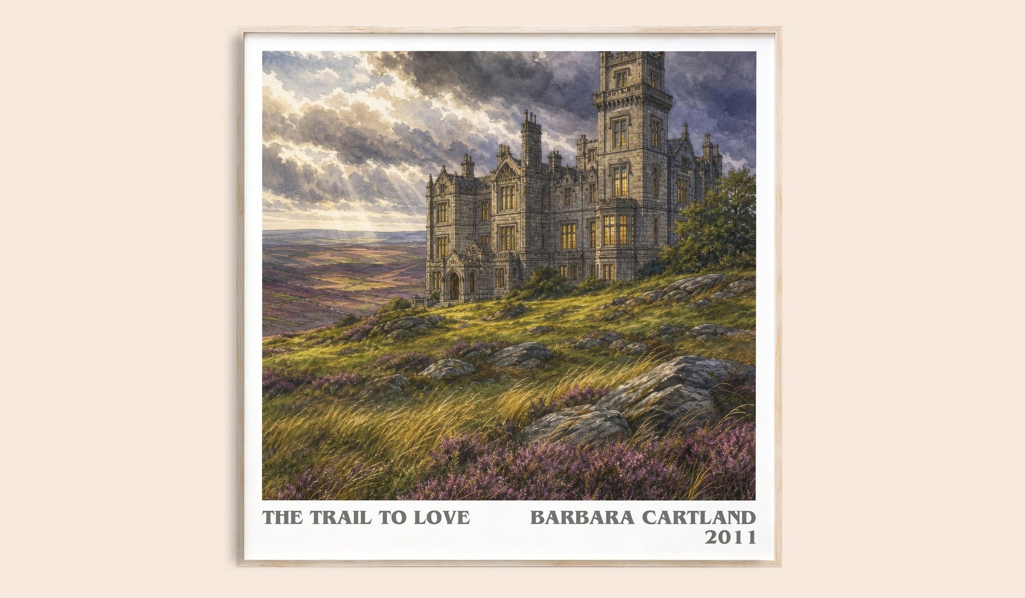 The Trail To Love literary book poster by Barbara Cartland – framed literary art print