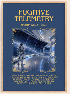 Fugitive Telemetry Minimalist Book Poster by Martha Wells – image 1