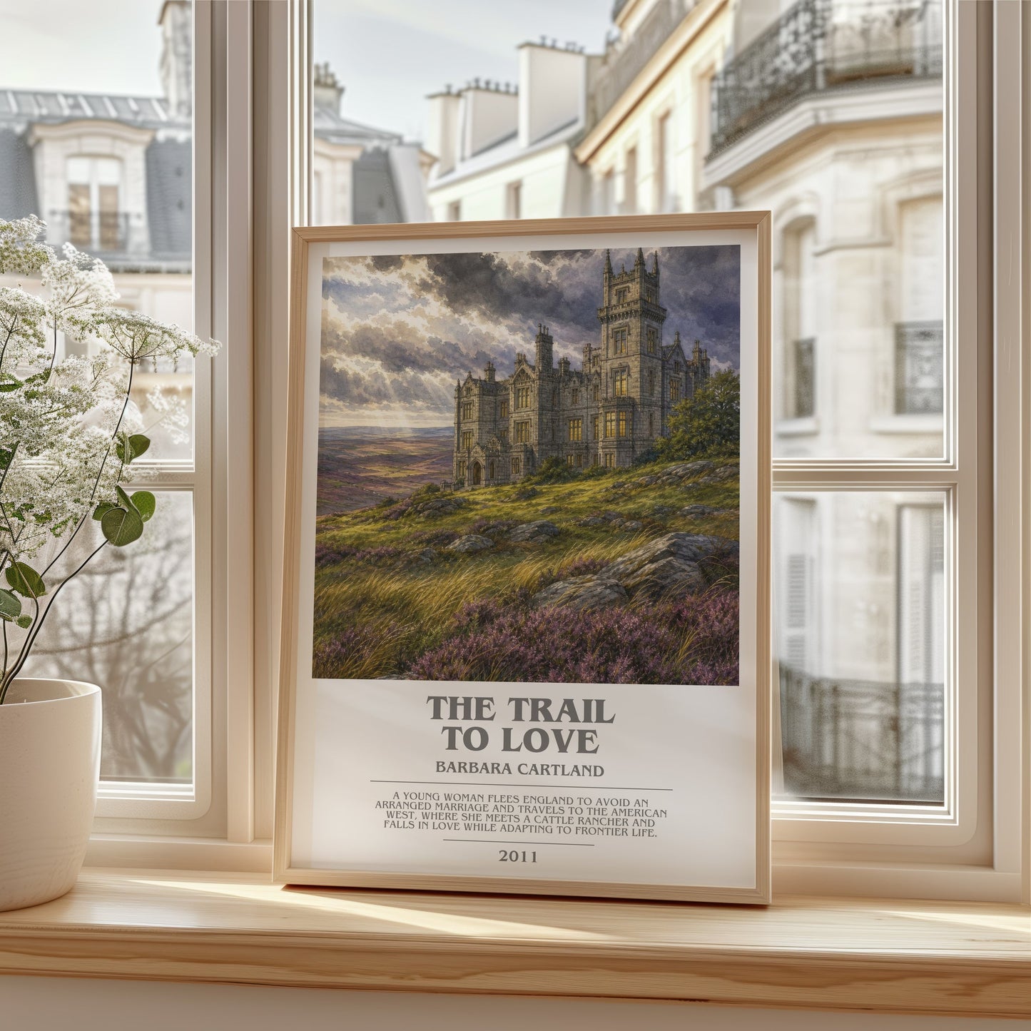 The Trail To Love bookish poster colour and style options – Barbara Cartland book art