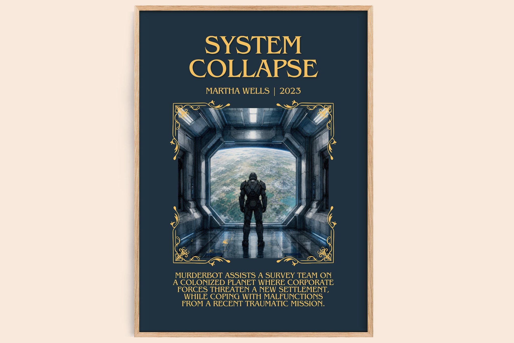System Collapse Minimalist Book Poster by Martha Wells