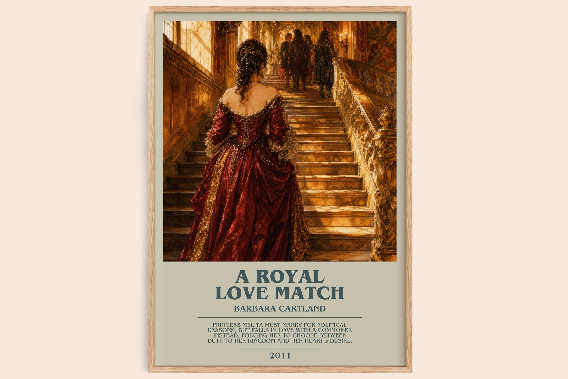 A Royal Love Match bookish book poster by Barbara Cartland – framed literary art print
