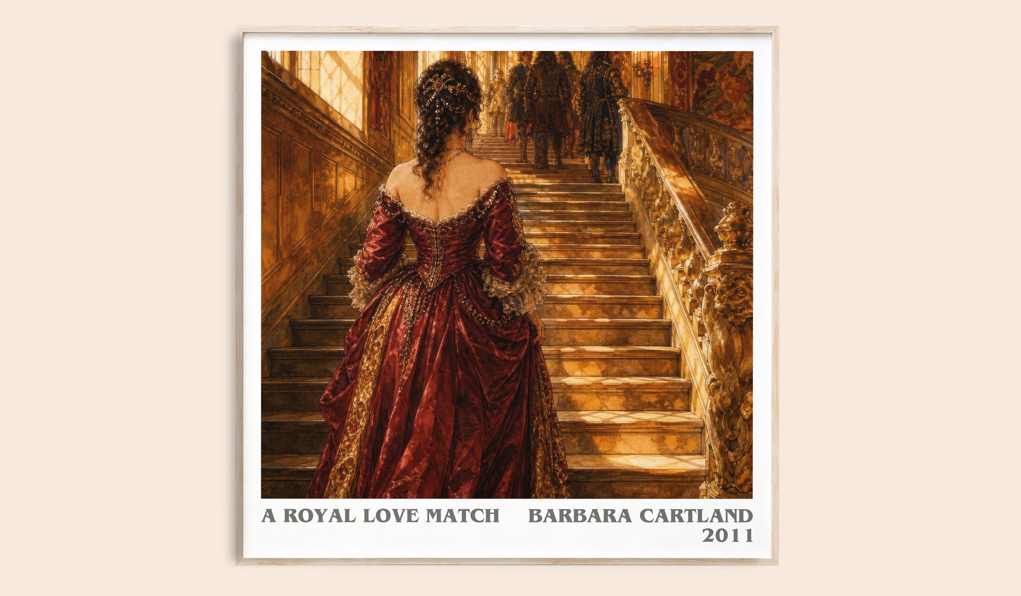 A Royal Love Match literary book poster by Barbara Cartland – framed literary art print