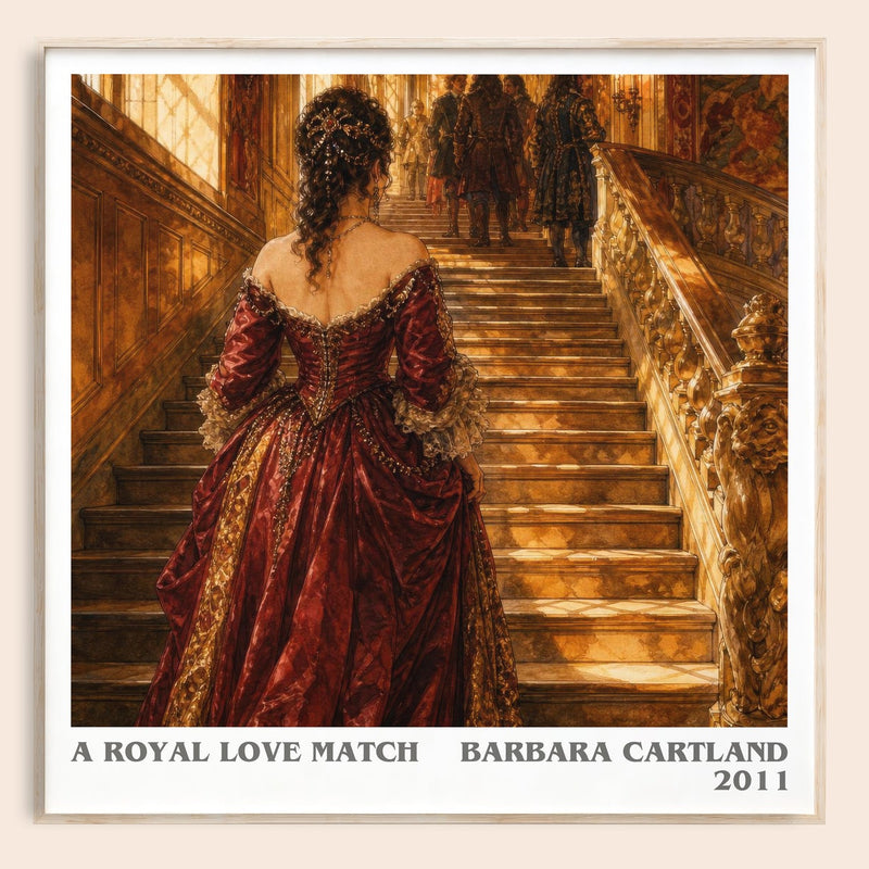 A Royal Love Match literary book poster by Barbara Cartland – framed literary art print