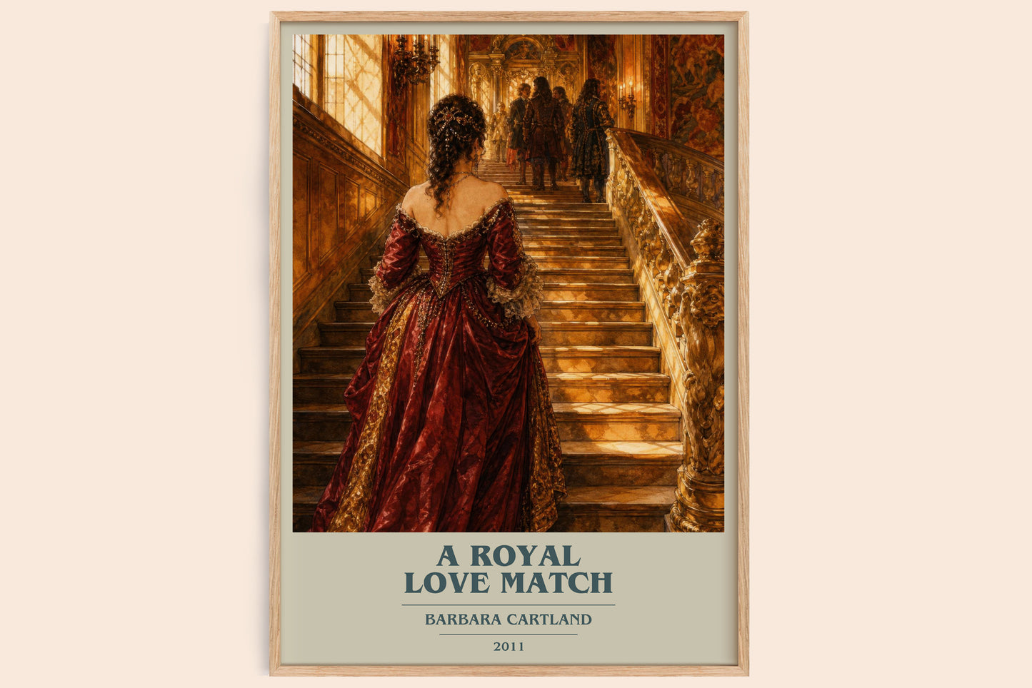 A Royal Love Match book cover book poster by Barbara Cartland – framed literary art print
