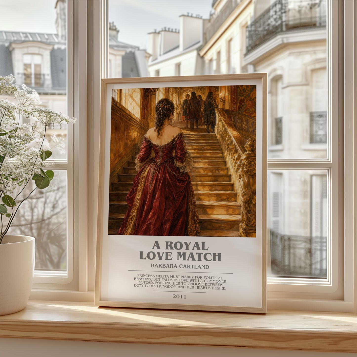 A Royal Love Match bookish poster colour and style options – Barbara Cartland book art