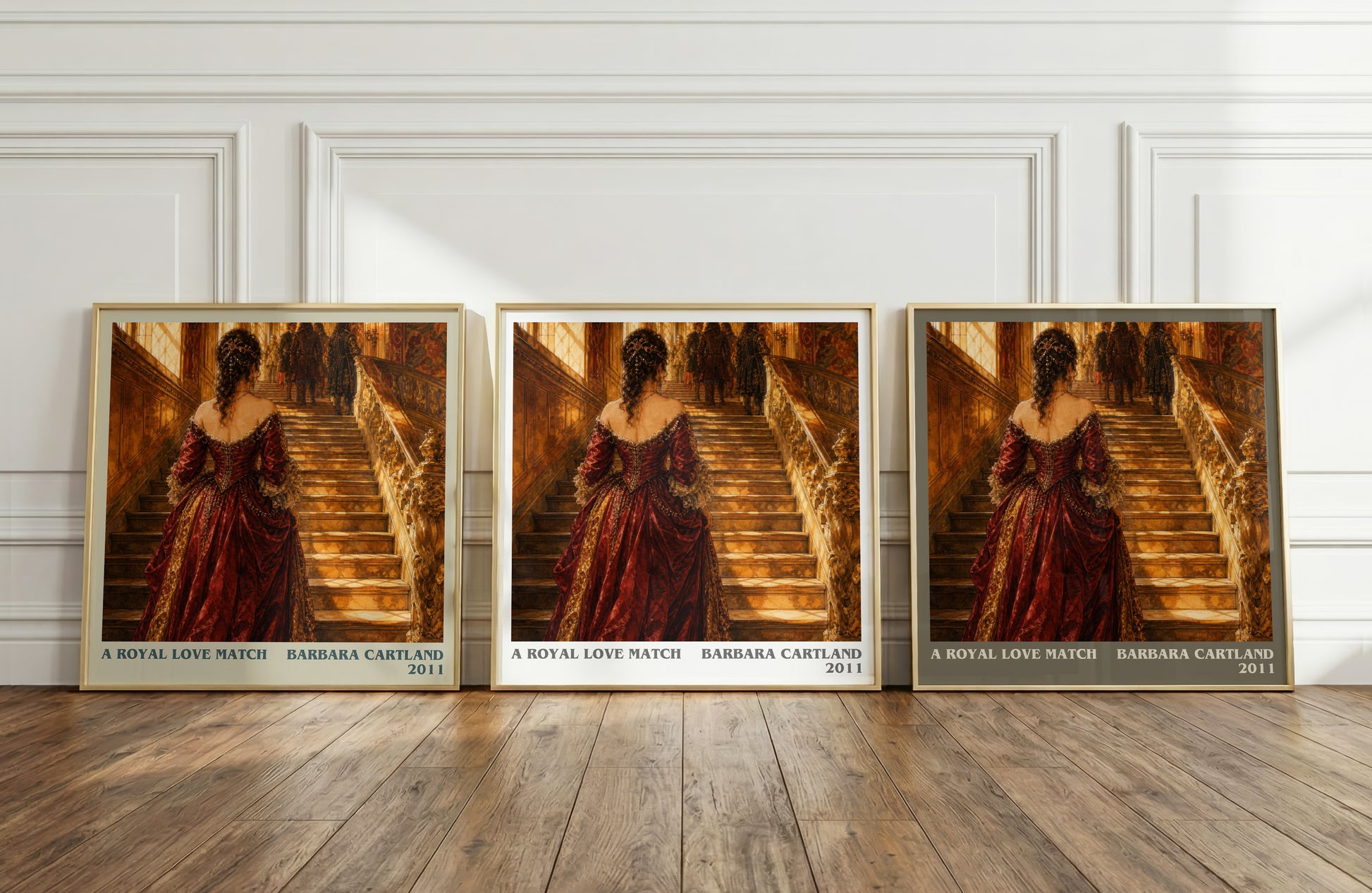 A Royal Love Match literary art print colour and style options – Barbara Cartland book art