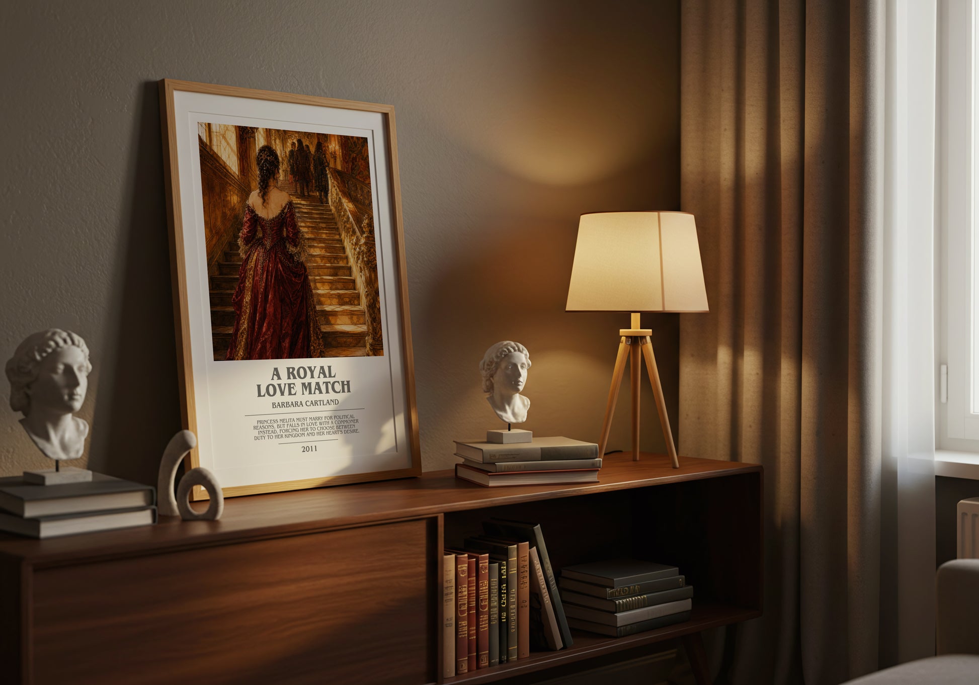 A Royal Love Match bookish book poster framed on wall – romance wall art
