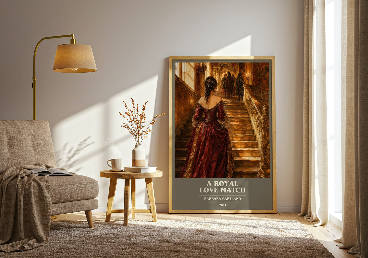 A Royal Love Match book cover print on bookshelf – Barbara Cartland fan gift