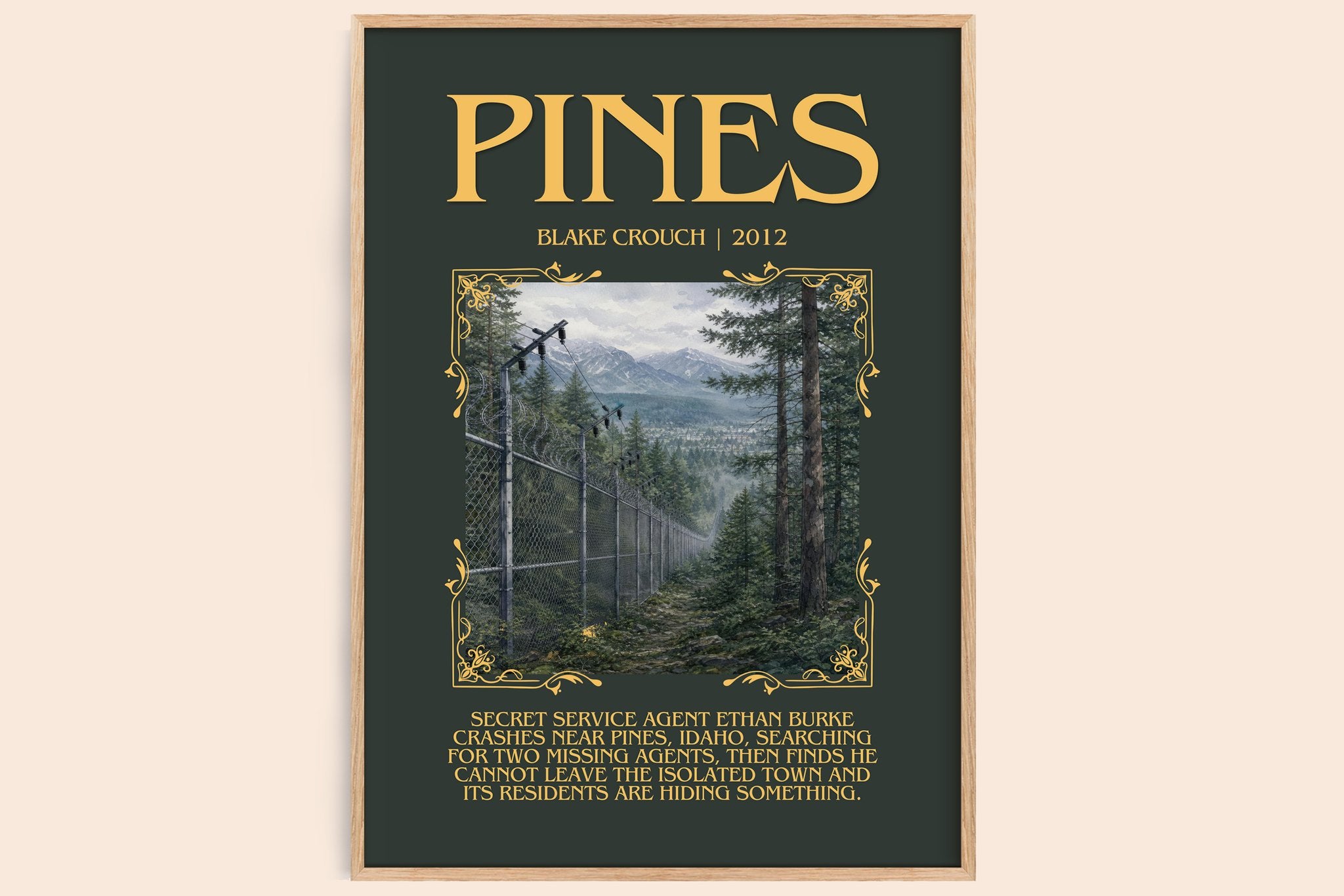 Pines Minimalist Book Poster by Blake Crouch
