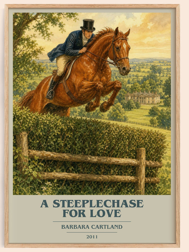 A Steeplechase For Love Book Cover Poster by Barbara Cartland