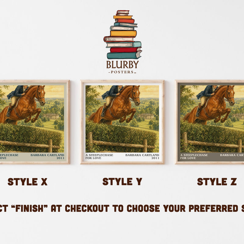 A Steeplechase For Love literary print in frame leaning in hallway – romance wall art