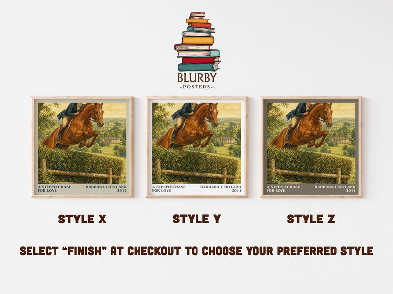 A Steeplechase For Love literary print in frame leaning in hallway – romance wall art
