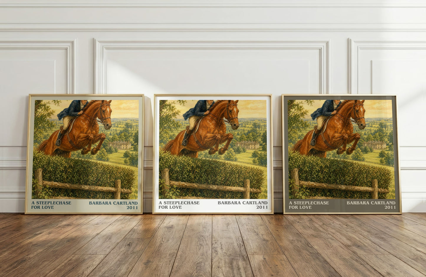 A Steeplechase For Love literary art print colour and style options – Barbara Cartland book art