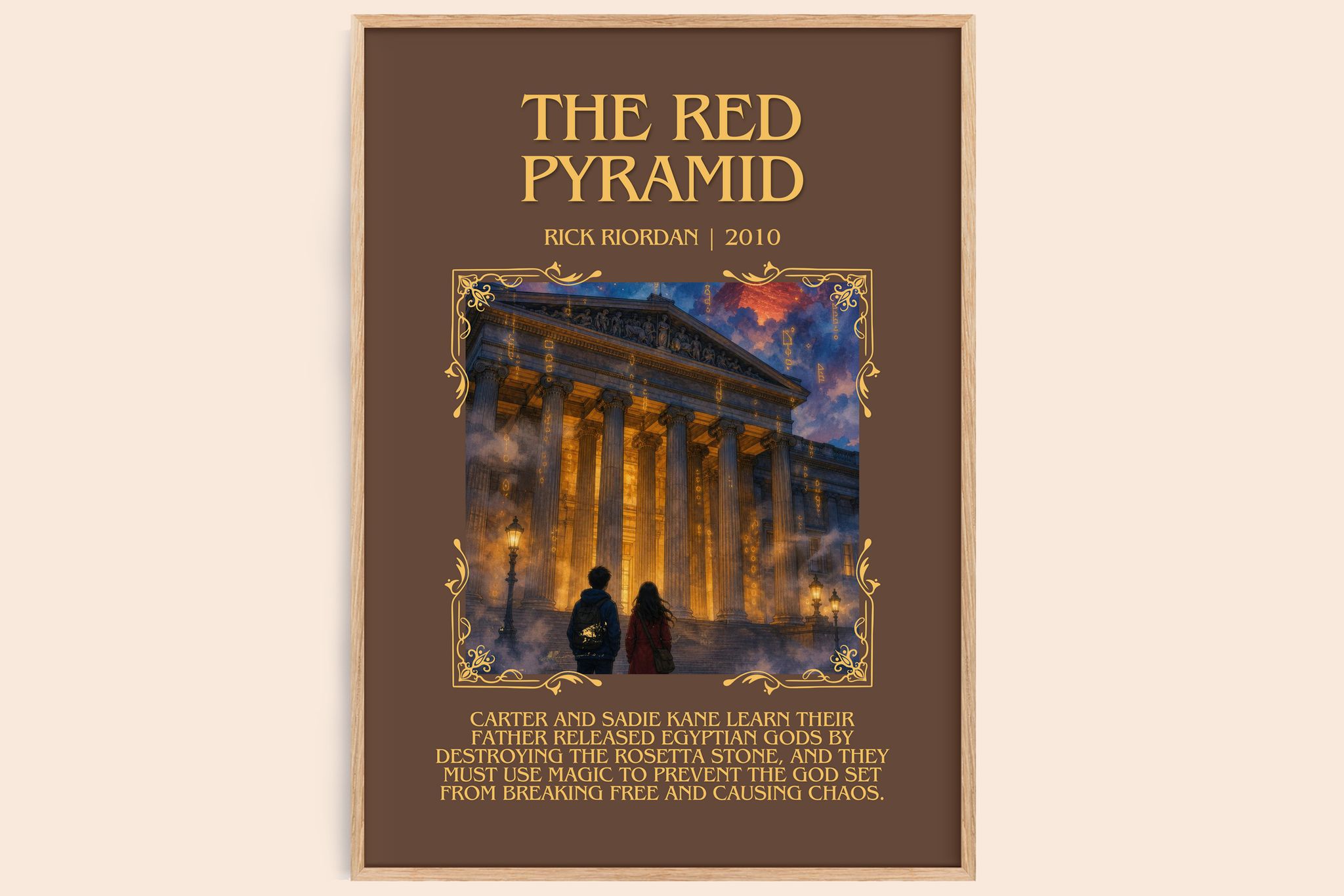 The Red Pyramid Minimalist Book Poster by Rick Riordan