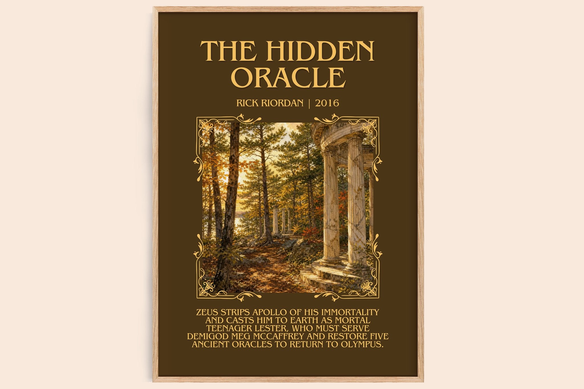 The Hidden Oracle Minimalist Book Poster by Rick Riordan