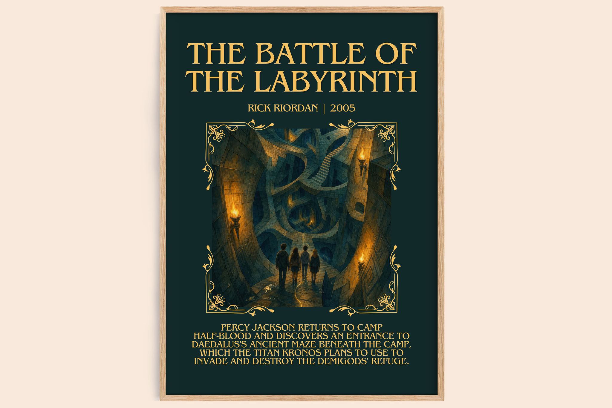 The Battle of the Labyrinth Minimalist Book Poster by Rick Riordan