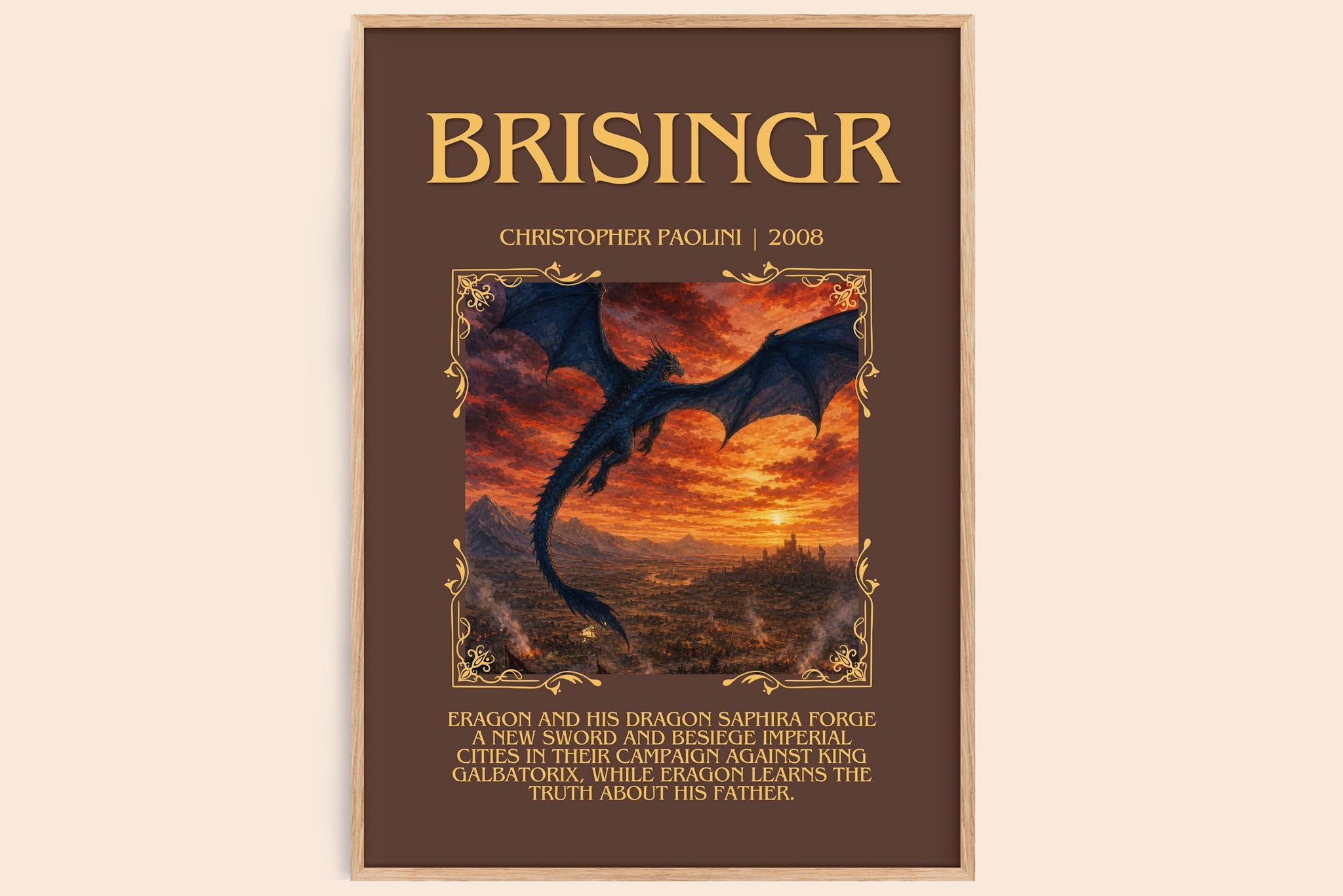 Brisingr Minimalist Book Poster by Christopher Paolini