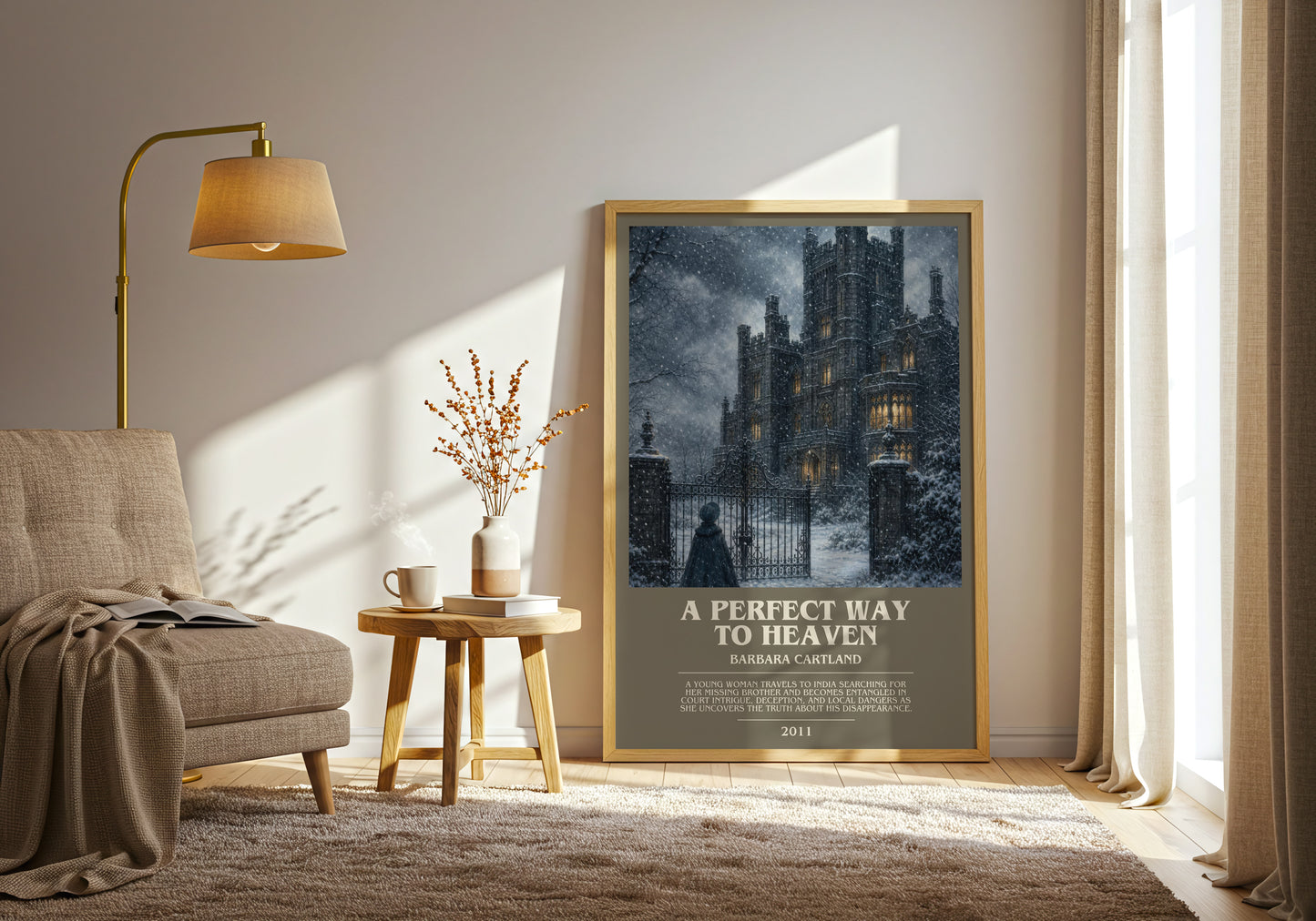 A Perfect Way To Heaven bookish print on bookshelf – Barbara Cartland fan gift
