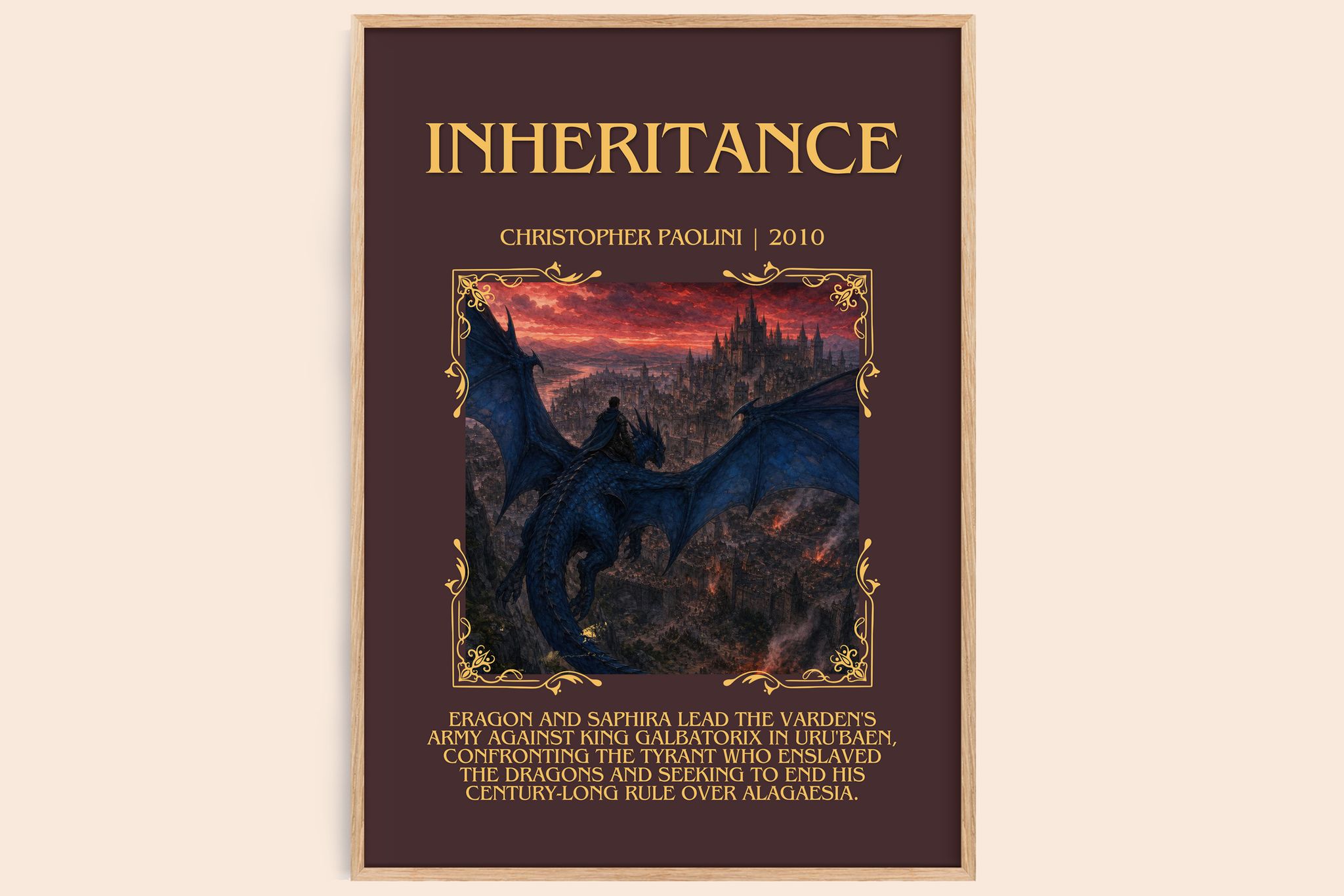 Inheritance Minimalist Book Poster by Christopher Paolini