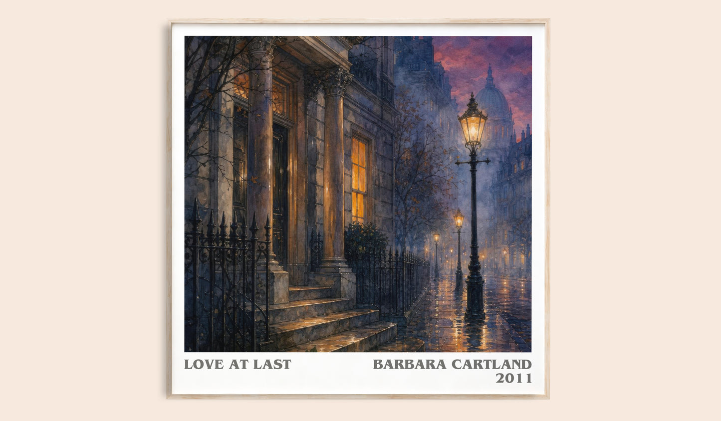 Love At Last literary book poster by Barbara Cartland – framed literary art print