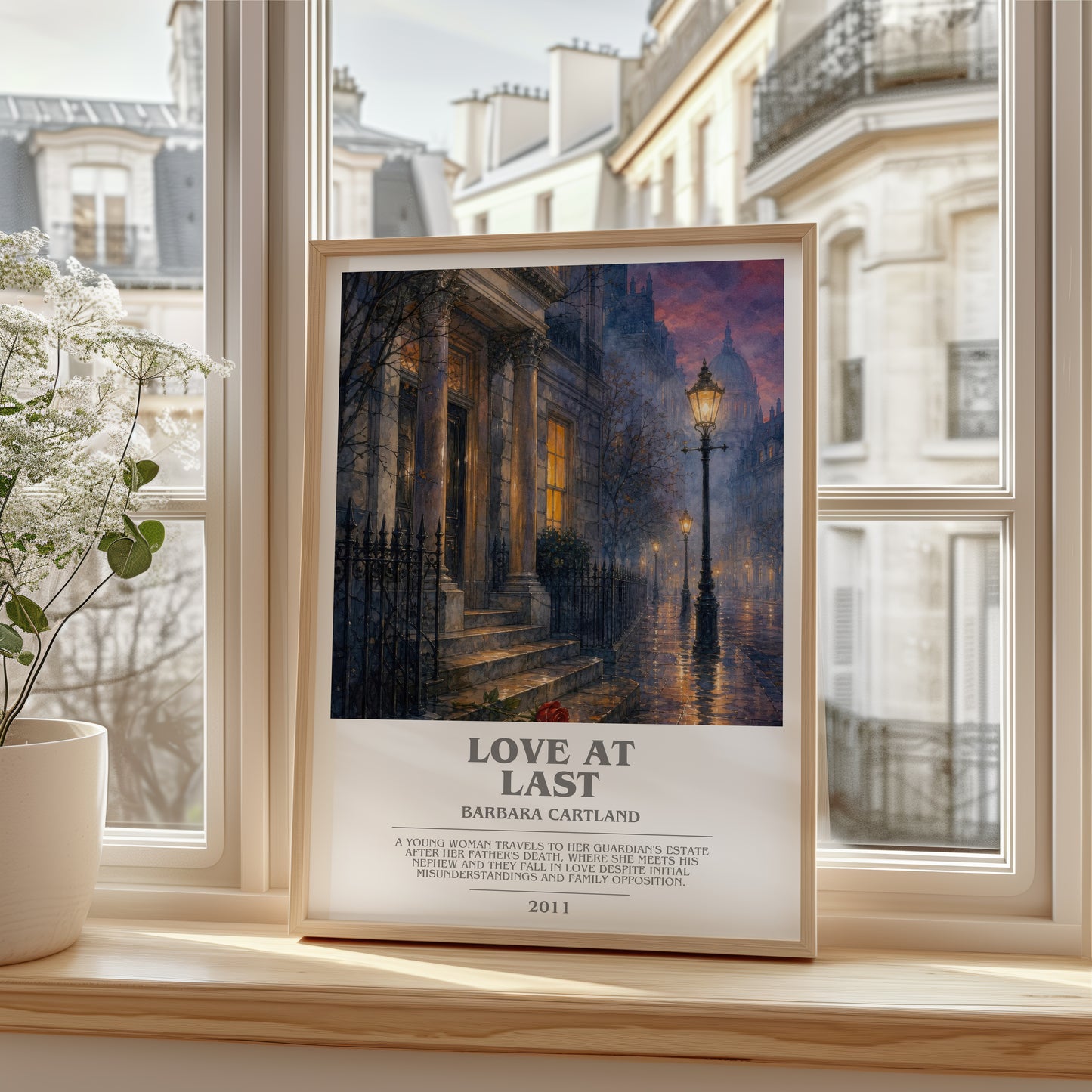 Love At Last bookish poster colour and style options – Barbara Cartland book art