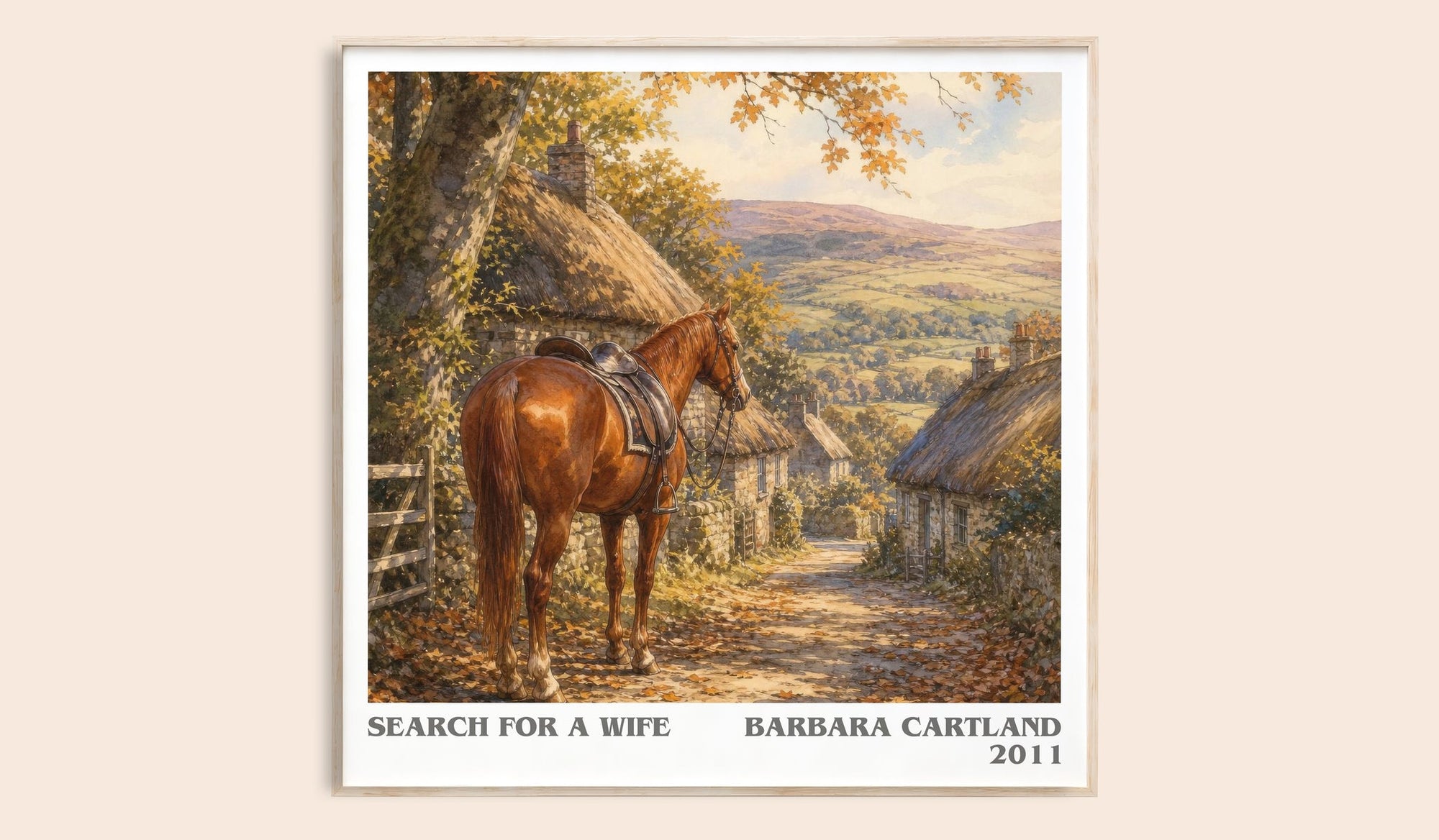 Search For A Wife literary book poster by Barbara Cartland – framed literary art print