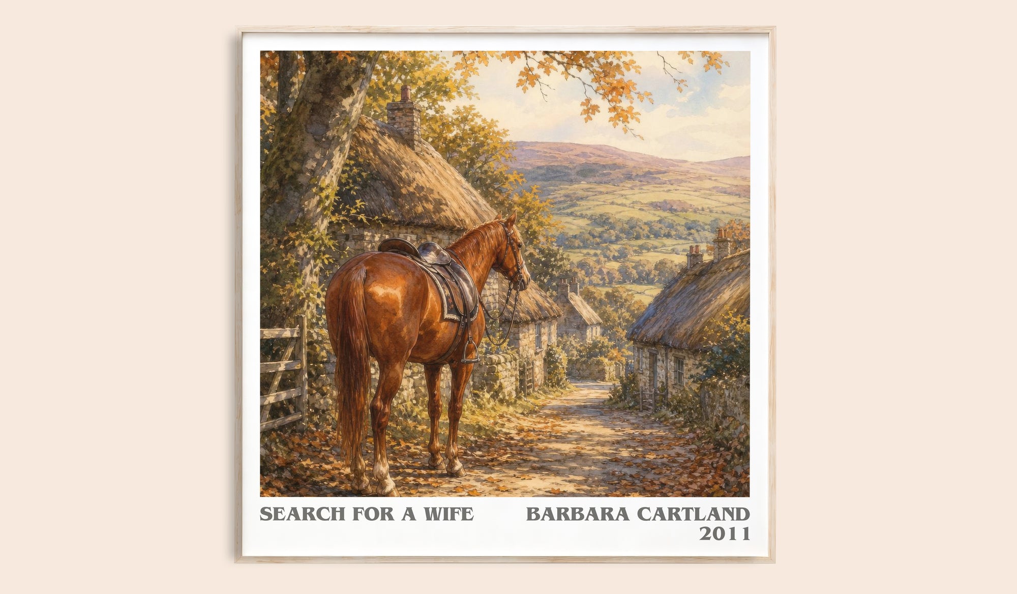 Search For A Wife literary book poster by Barbara Cartland – framed literary art print