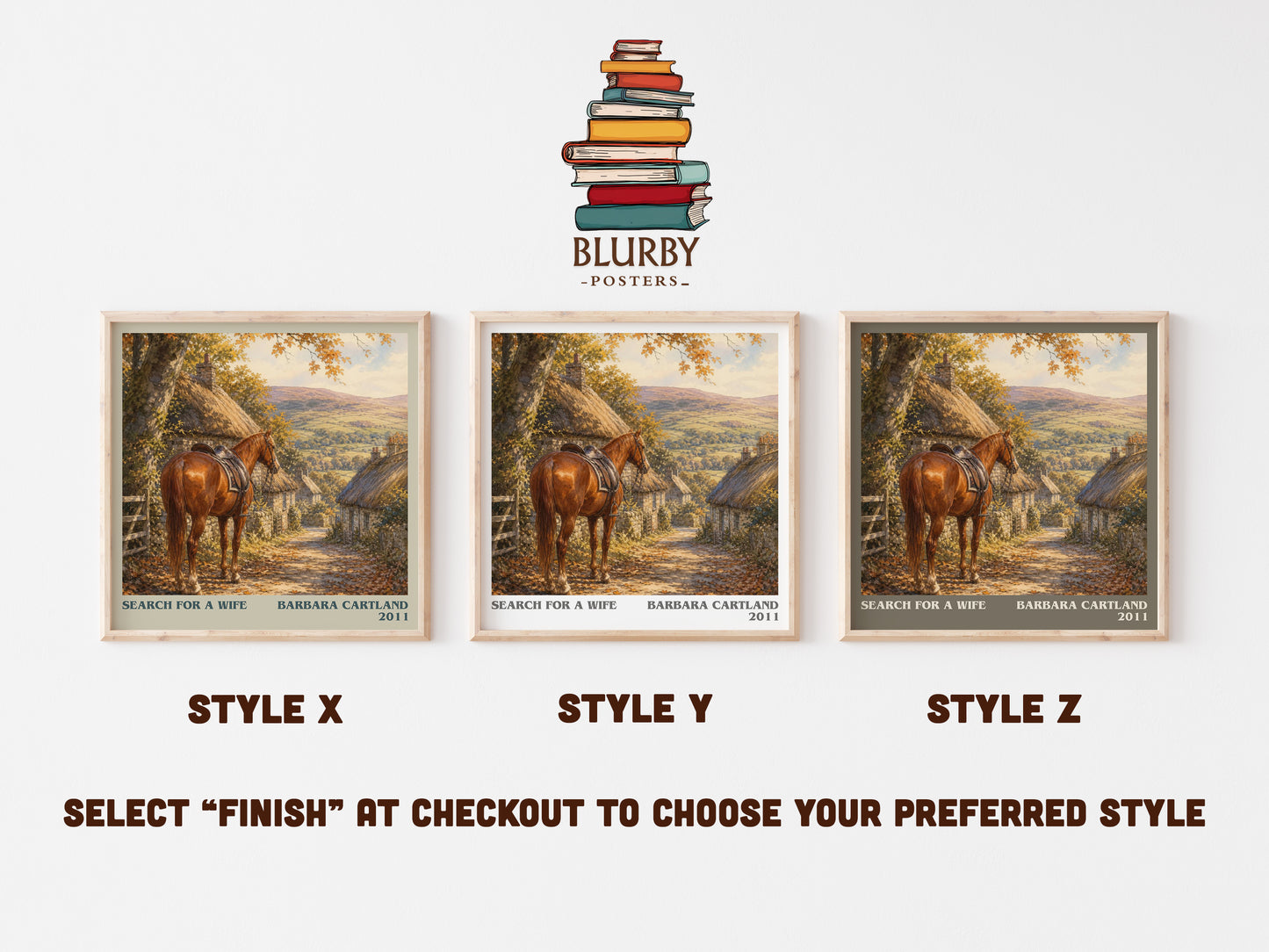 Search For A Wife literary print in frame leaning in hallway – romance wall art