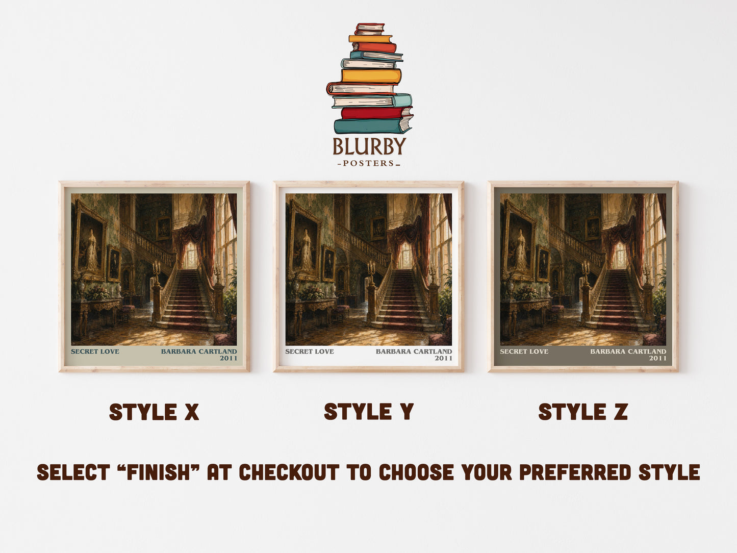 Secret Love literary print in frame leaning in hallway – romance wall art