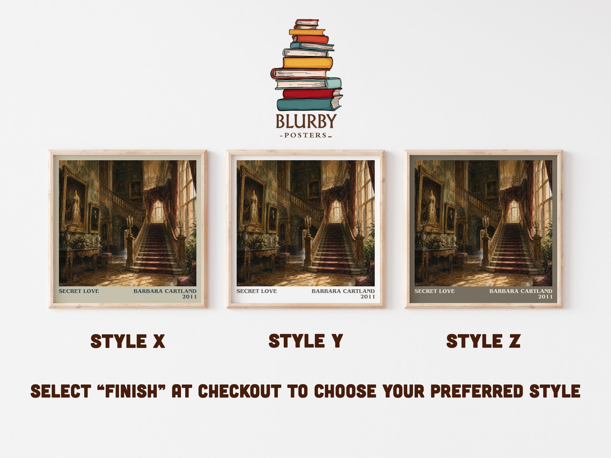 Secret Love literary print in frame leaning in hallway – romance wall art