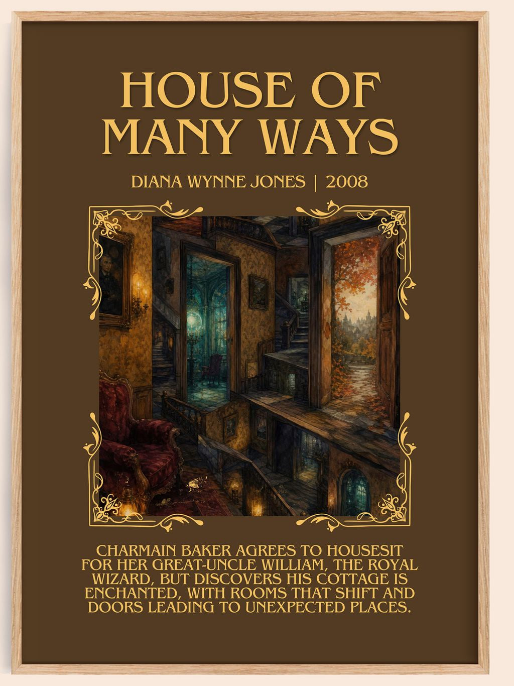 House of Many Ways Minimalist Book Poster by Diana Wynne Jones – book poster