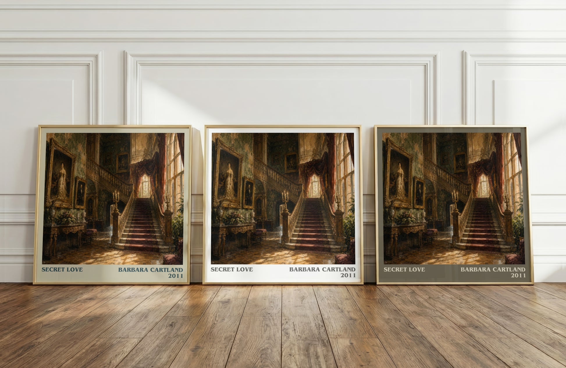 Secret Love literary art print colour and style options – Barbara Cartland book art