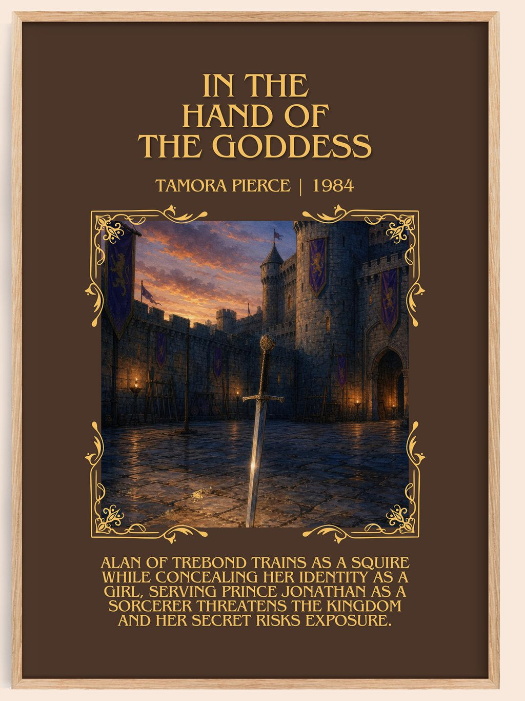 In the Hand of the Goddess Minimalist Book Poster by Tamora Pierce – book poster