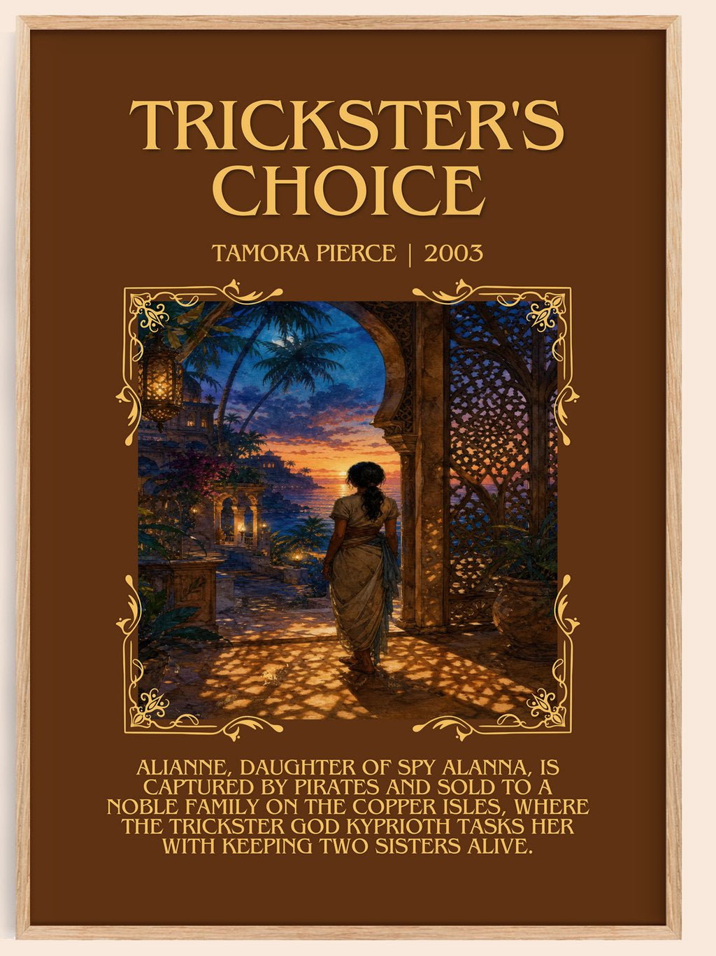 Trickster's Choice Minimalist Book Poster by Tamora Pierce – book poster